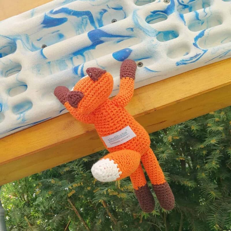 12173-Gehakeltes-Kuscheltier-Fuchs-FRED-beim-Sport 12173 - Gehäkeltes Kuscheltier Fuchs FRED - beim Sport