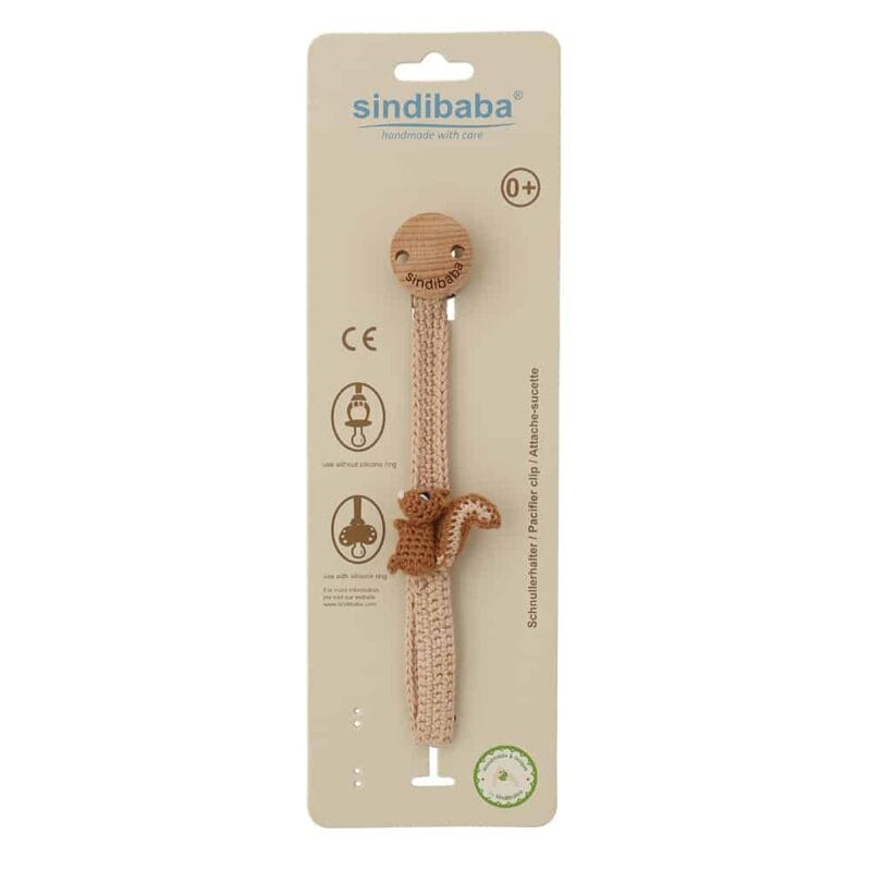 12201-Gehakeltes-Schnullerband-Eichhornchen-NUTTY-Verpackung 12201 - Gehäkeltes Schnullerband Eichhörnchen NUTTY - Verpackung