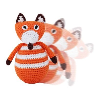 Gehäkeltes Stehaufmännchen Fuchs FRED - in Bewegung