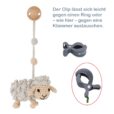 Gehäkelter Spielbogenanhänger Schaf DOLLY in Grau