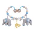 Gehäkelte Kinderwagenkette Elefant JUMBO in Blau - Rückseite