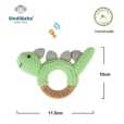Infografik zur Ringrassel Dinosaurier DINO mit Maßangaben und Produktinformationen