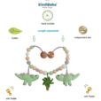 Gehäkelte Kinderwagenkette Dinosaurier DINO in Mint - Infografik