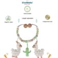 Gehäkelte Kinderwagenkette Lama LUKE Bio - Infografik