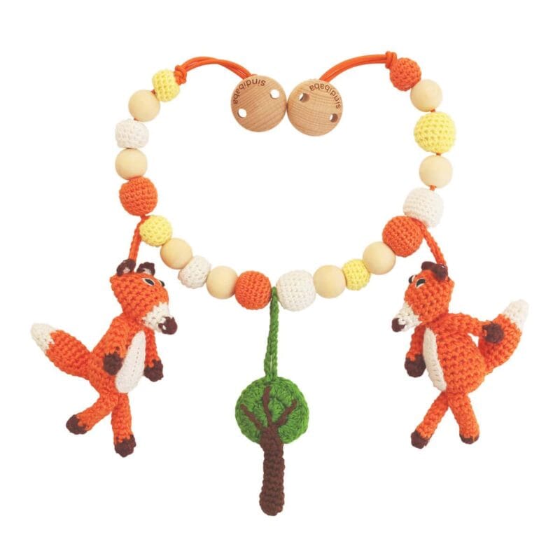 Gehäkelte Kinderwagenkette Fuchs FRED