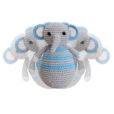 Gehäkeltes Stehaufmännchen Elefant JUMBO in Blau