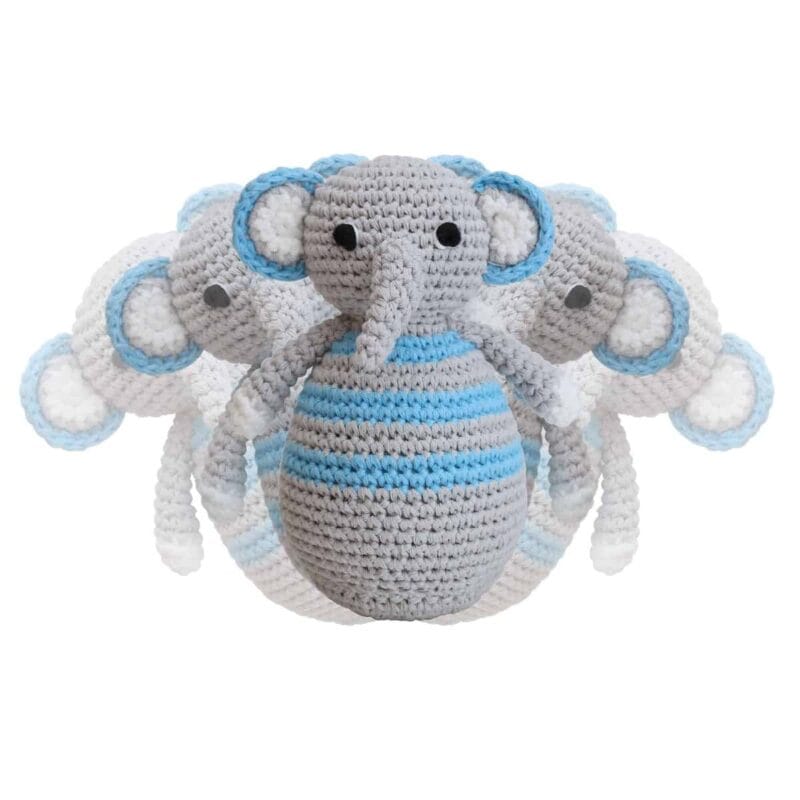 12525-Gehaekeltes-Stehaufmaennchen-Elefant-JUMBO-in-Blau Gehäkeltes Stehaufmännchen Elefant JUMBO in Blau