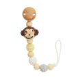 12527 - Gehäkelte Schnullerkette Affe CHARLIE in Braun (BIO) personalisierbar