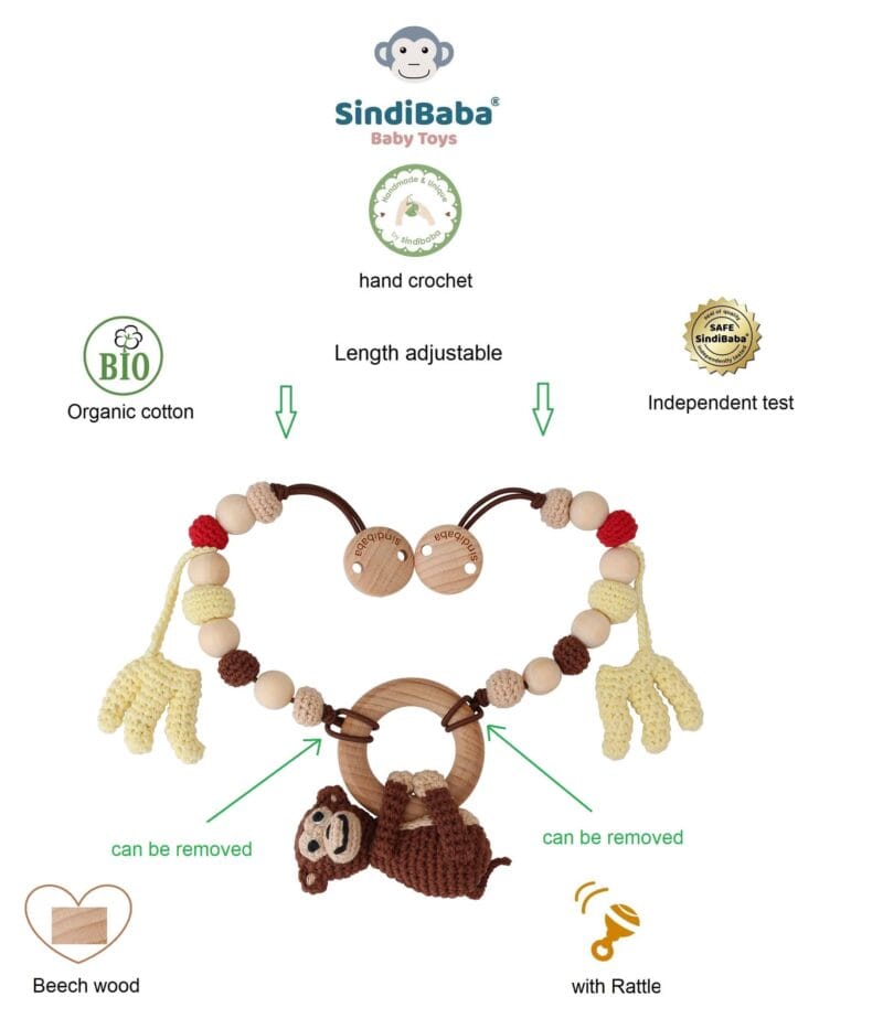 12532-4-in-1-Kinderwagenkette-Affe-CHARLIE-Infografik 4-in-1 Kinderwagenkette Affe CHARLIE - Infografik