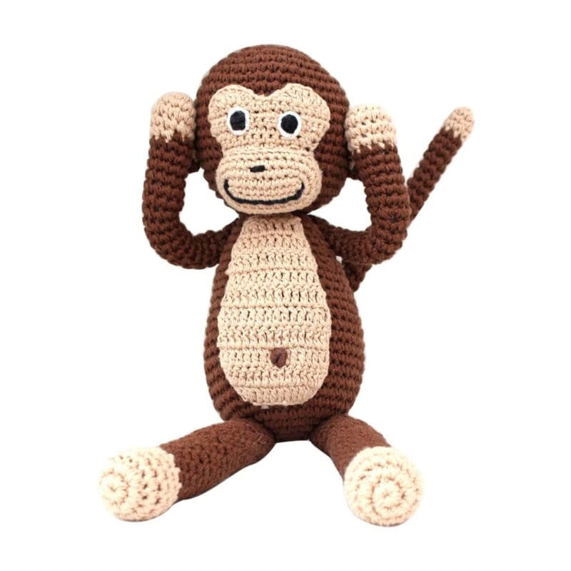 12534-Gehakeltes-Kuscheltier-Affe-CHARLIE-Bio-Nicht-Horen Gehäkeltes Kuscheltier Affe CHARLIE Bio - Nicht Hören