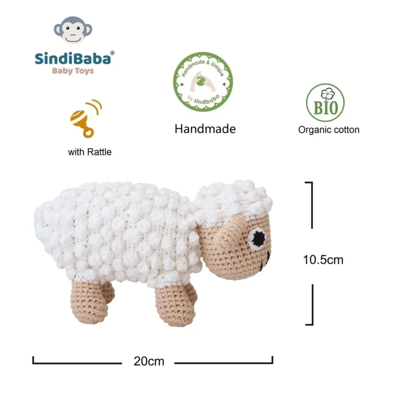 12535-soft-toy-sheep-infographic-1 Gehäkeltes Kuscheltier Schaf DOLLY aus Bio-Baumwolle mit Maßangaben und Produkt-Icons