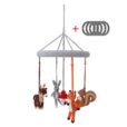 Gehäkeltes Baby-Mobile WALDTIERE 1 - Reh, Hase, Fuchs, Eichhörnchen