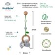 3in1 Hängespielzeug & Babyrassel Affe CHARLIE grau - Infografik