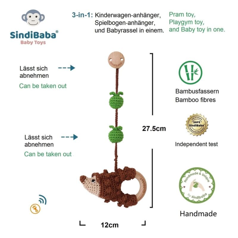 12547-3in1-Haengespielzeug-Babyrassel-Igel-HARRY-Infografik 3in1 Hängespielzeug & Babyrassel Igel HARRY - Infografik