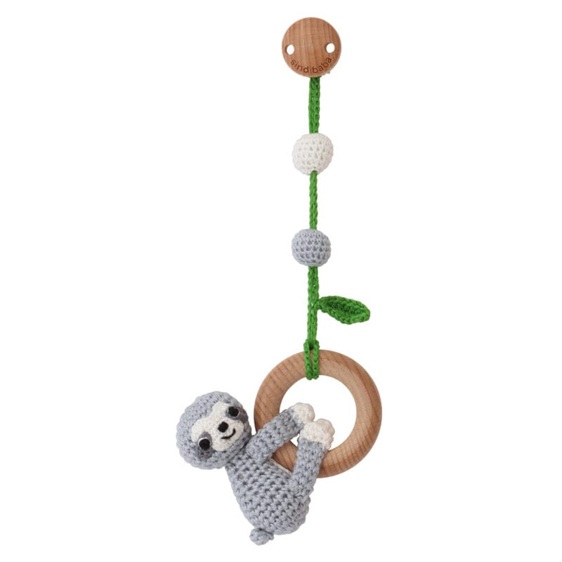 3in1 Hängespielzeug Babyrassel Faultier SLEEPY grau