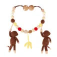 Gehäkelte Kinderwagenkette Affe CHARLIE aus Bio-Baumwolle und Holz, Rückansicht