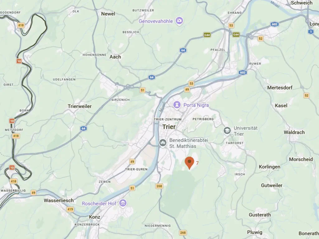 Google Maps Kartenausschnitt -- im Zentrum das SindiBaba Büro & Warenlager