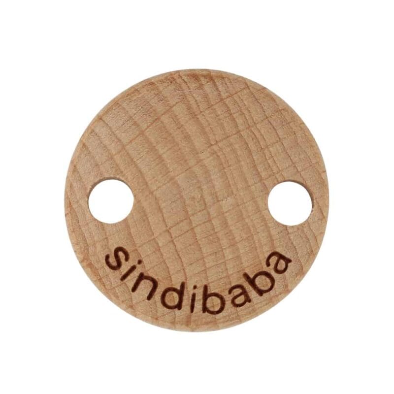 wooden-clip-1 Frontansicht eines SINDIBABA-Befestigungs-Clips aus Buchenholz mit Metallklemme (90003)